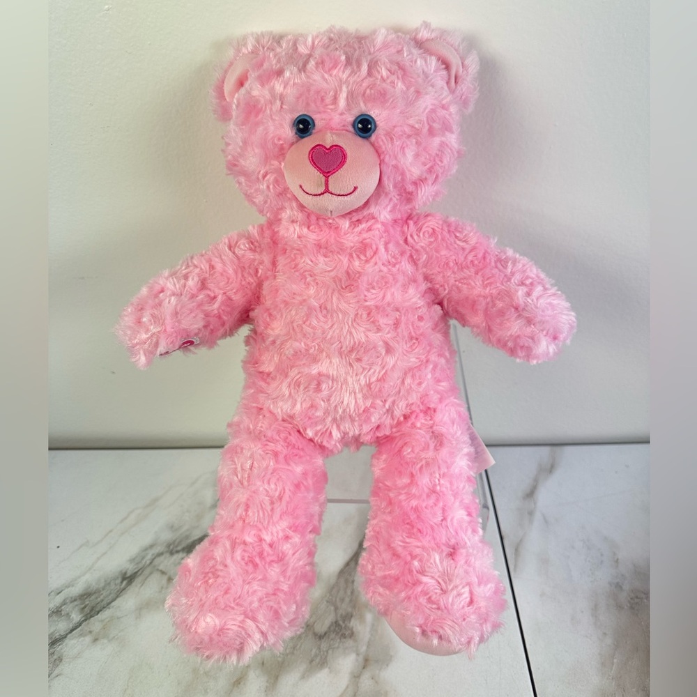 Build A Bear Pink Cuddles Teddy Heart Nose Blue eyes